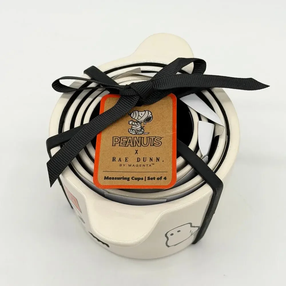Rae Dunn X Peanuts Snoopy Ghost Halloween Measuring Cups Set of 5 NEW